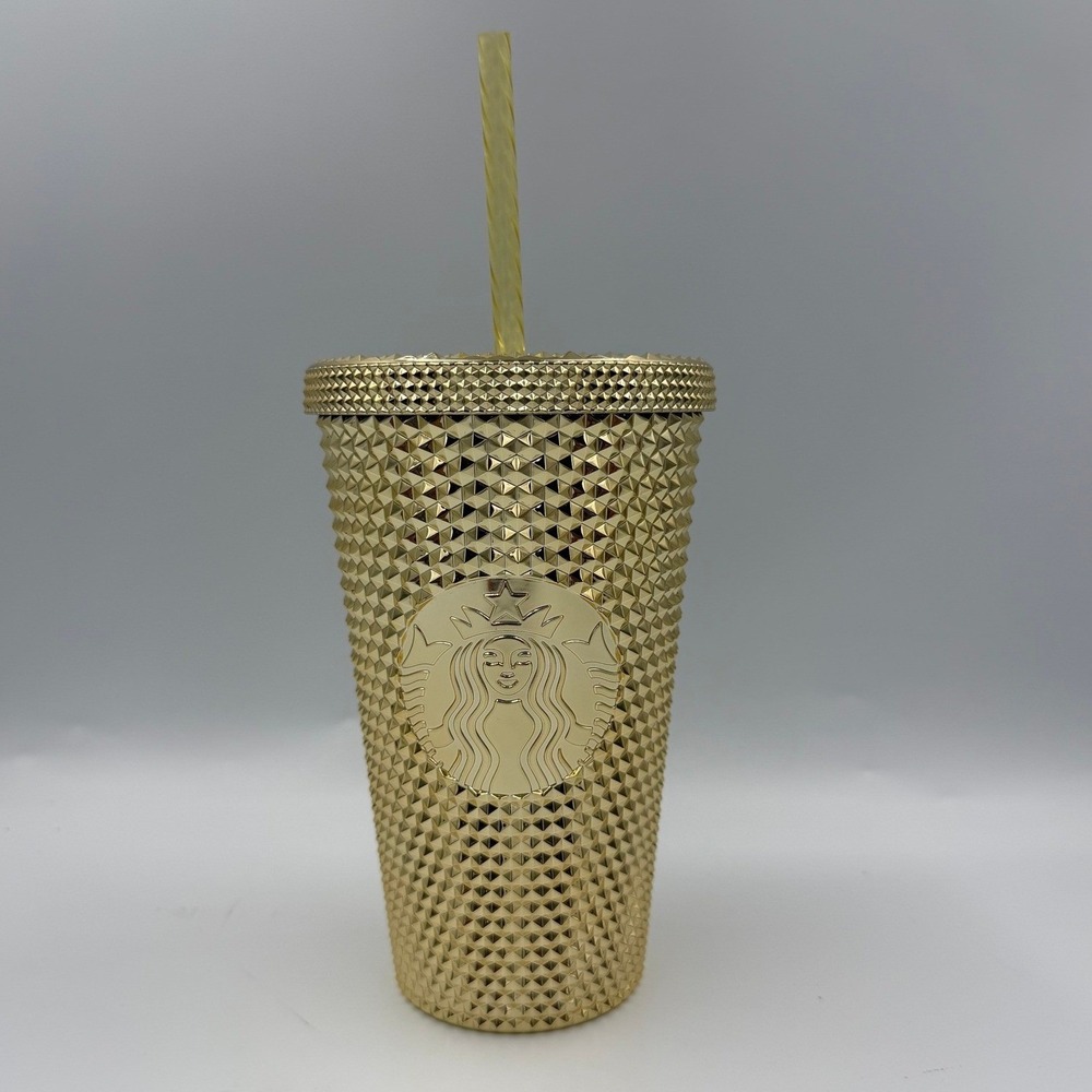 Starbucks Tumbler Unisex 16oz Gold New Studded Cold Cup Siren Logo 011137619